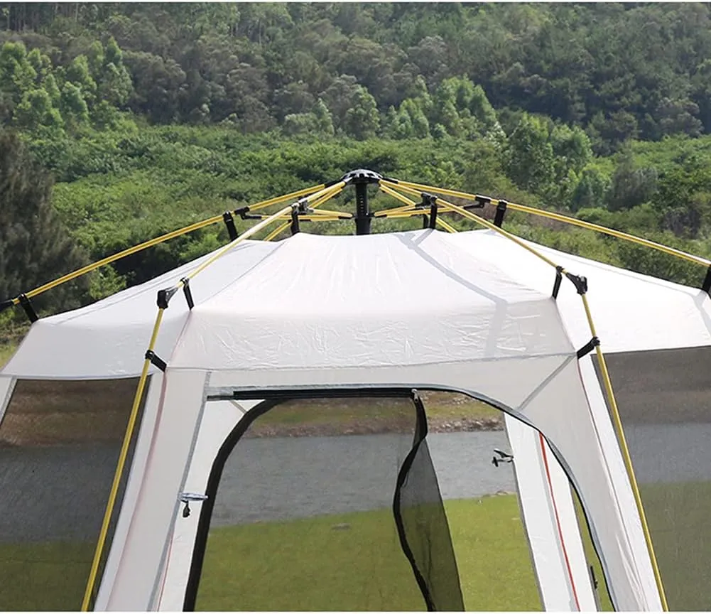 Pop Up Tent 3-8 Person Beach Tent Sun Shelter Outdoor Camping Family Tent Instant Tent Easy Set Up for Outdoor Hiking Fishing (Brown 5) (Brown 5)