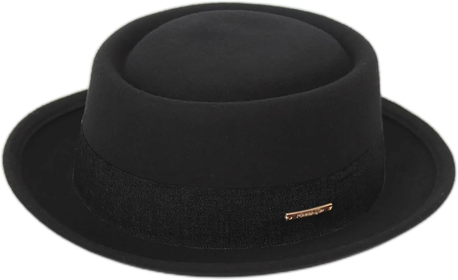 Pork-Pie-Hat Wool-Felt-Bowler Porkpie-Boater Derby-Fedora-Hat for Men-Women (M)