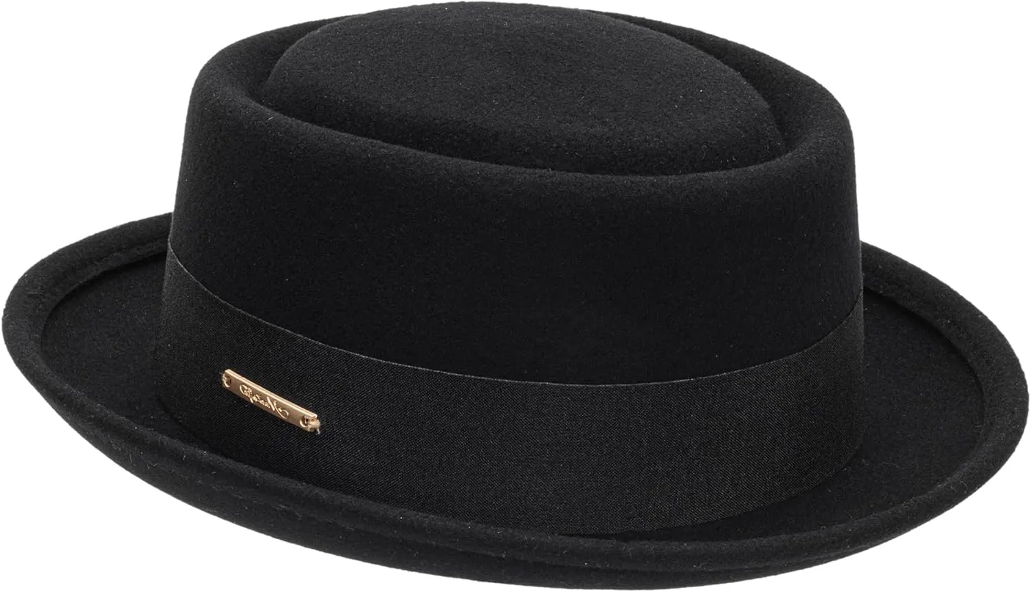 Pork-Pie-Hat Wool-Felt-Bowler Porkpie-Boater Derby-Fedora-Hat for Men-Women (M)