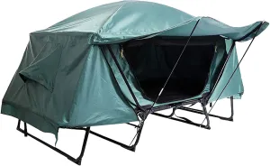 Portable 1-Person Tent Cot, Foldable Off Ground Tent, Elevated Campitent with Carry Bag for Outdoor Hiking, Camping, Picnic, Fishing, Campifishicar Roof