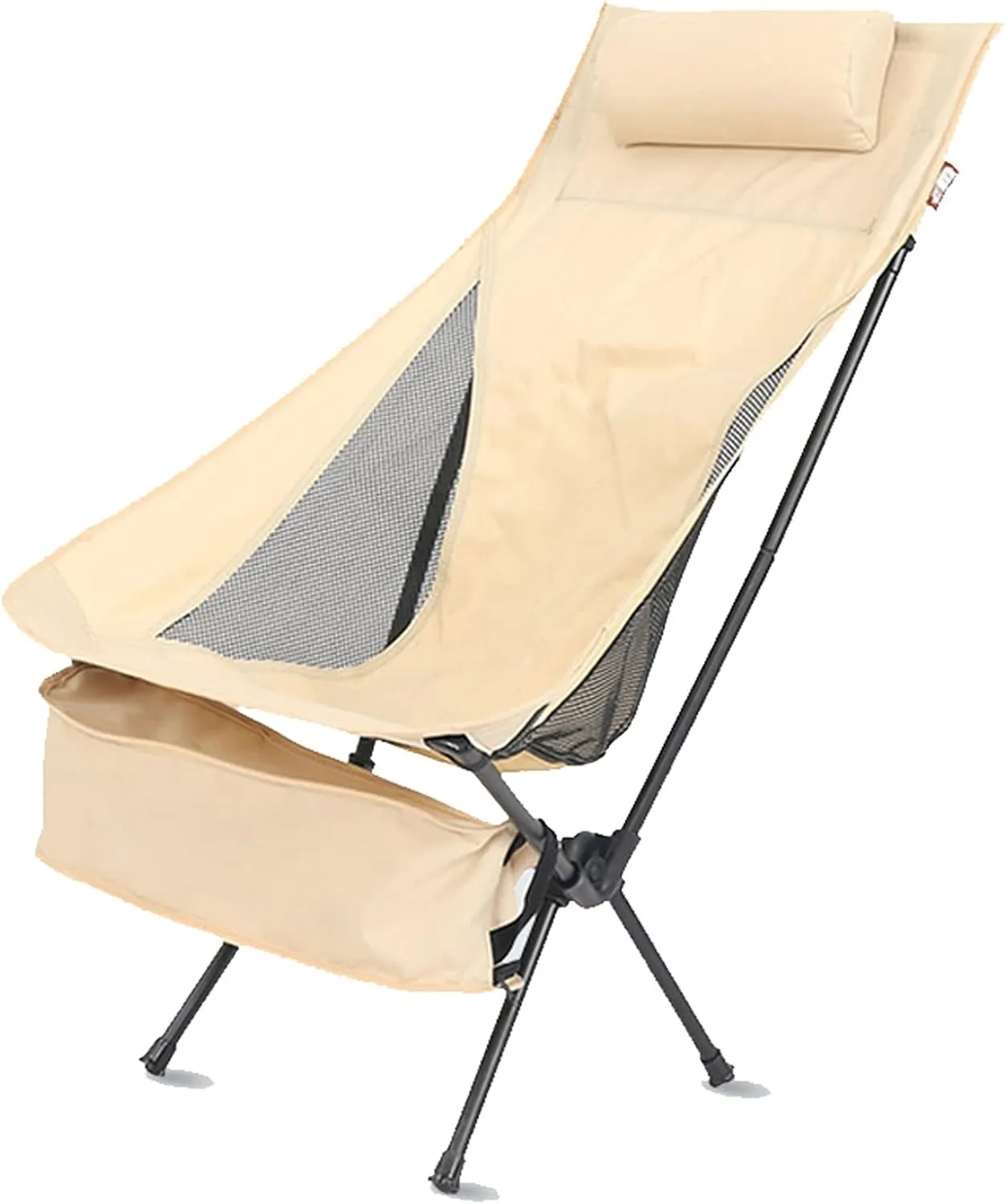 Portable Camping Chair Outdoor Folding Deck Chairs with Headrest, High-Back Fishing Casual Rocking for Sports Picnic Beach Hiking