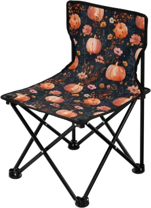 Portable Camping Chairs Flower Floral Pumpkin Lightweight Folding Chair for Camping, Beach, Picnic, Travel and Sports with Carry Bag 20858049