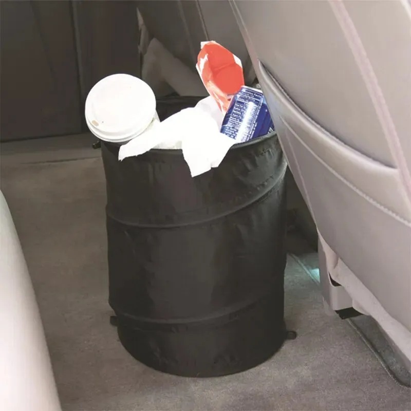 Portable Car Trash can Durable Foldable Hanging Storage Bag for Chair Back Oxford Cloth 1pc