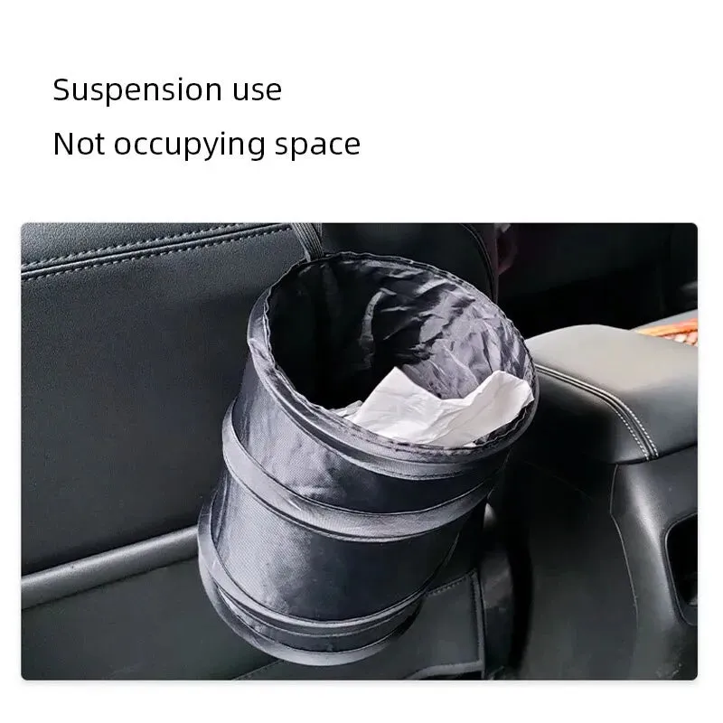 Portable Car Trash can Durable Foldable Hanging Storage Bag for Chair Back Oxford Cloth 1pc