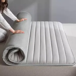 Portable Foldable Natural Latex Futon Mattress, Japanese Floor Futon Mattress, Comfortable Sleeping, for Sofa Lounger Couch Guest Dormitory(Gray,150x200cm)