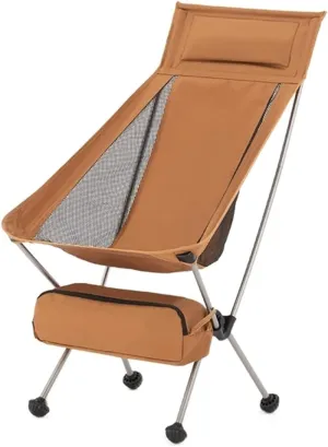 Portable Folding Chair Ultralight Backpack Camping Chair Travel Hiking Foldable Portable Outdoor Beach Backpack Seat, Breathable Double-Sided Mesh Adjustable Folding Chair(Orange,46*44*103cm)