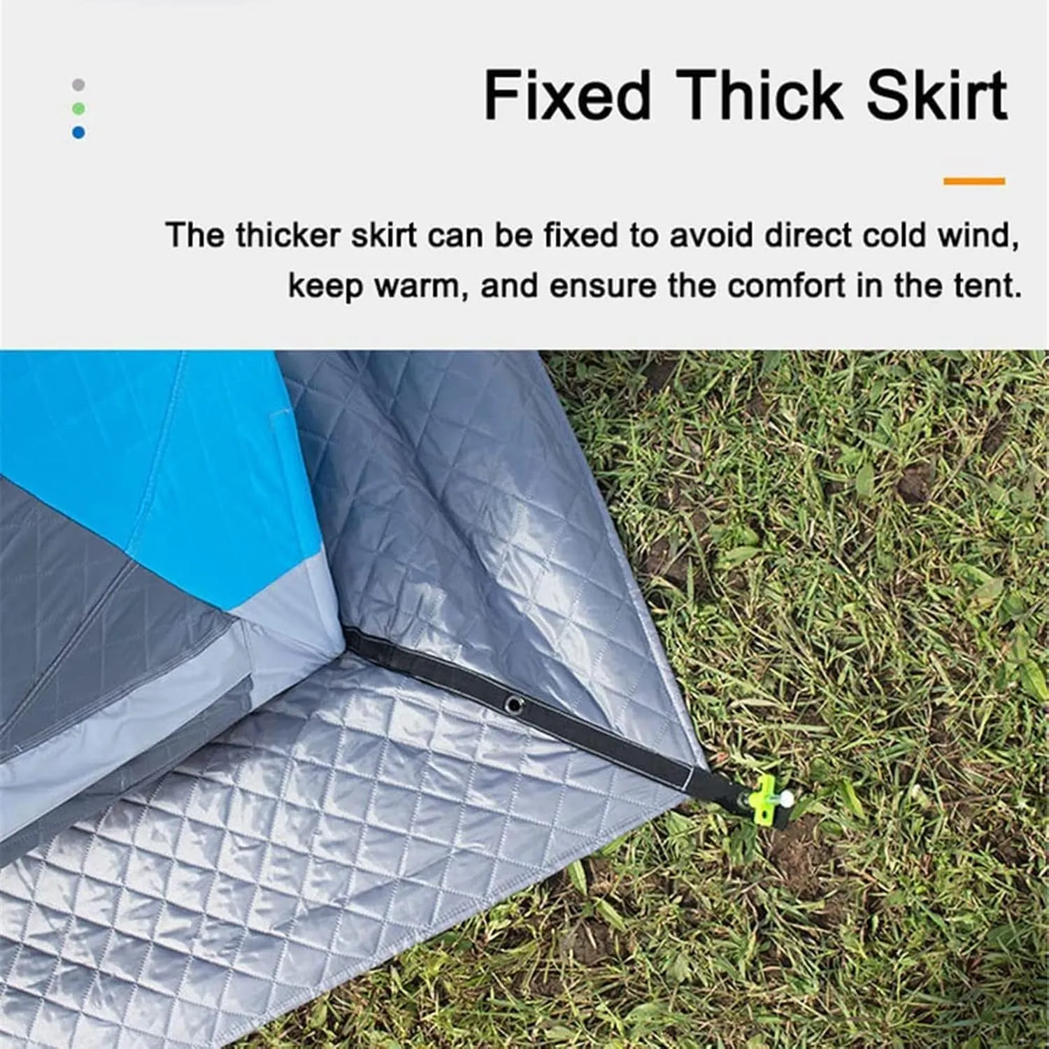 Portable Ice Shelter Pop-up Ice Fishing Tent Shanty 3-4 Person with Bag and Ice Anchors Red Thicken Waterproof Cotton Tent, Easy Set-up