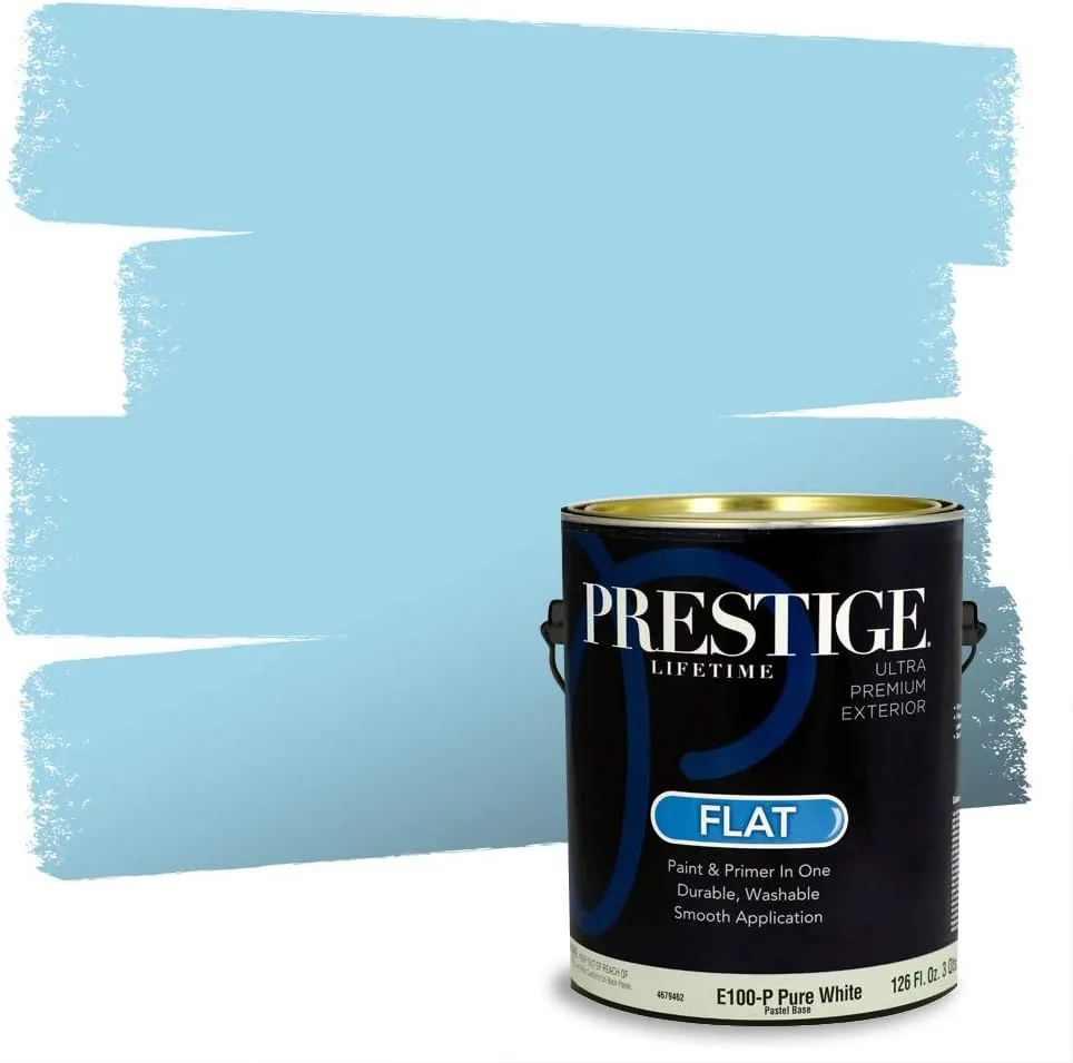 PRESTIGE Paints Exterior Paint and Primer In One, 1-Gallon, Flat, Comparable Match of Sherwin Williams* Bluebell*