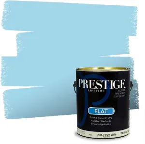 PRESTIGE Paints Exterior Paint and Primer In One, 1-Gallon, Flat, Comparable Match of Sherwin Williams* Bluebell*