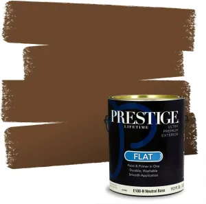 PRESTIGE Paints Exterior Paint and Primer In One, 1-Gallon, Flat, Comparable Match of Sherwin Williams* Sturdy Brown*