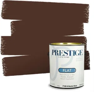 PRESTIGE Paints Interior Paint and Primer In One, 1-Gallon, Flat, Comparable Match of Sherwin Williams* French Roast*