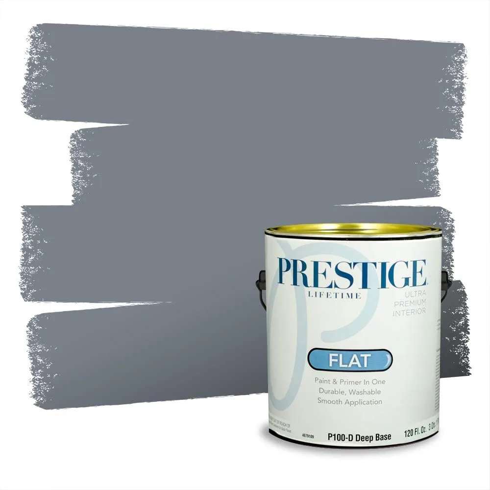 PRESTIGE Paints Interior Paint and Primer In One, 1-Gallon, Flat, Comparable Match of Valspar* Elephant Gray*