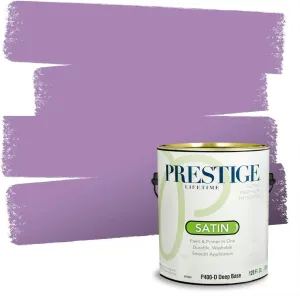 PRESTIGE Paints Interior Paint and Primer In One, 1-Gallon, Satin, Comparable Match of Sherwin Williams* Plum Blossom*