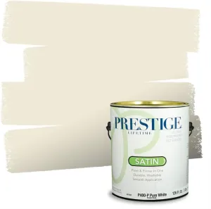 PRESTIGE Paints P400-P-939BM Interior Paint and Primer In One Satin Comparable Match of Benjamin Moore, 1 gallon, Royal Silk