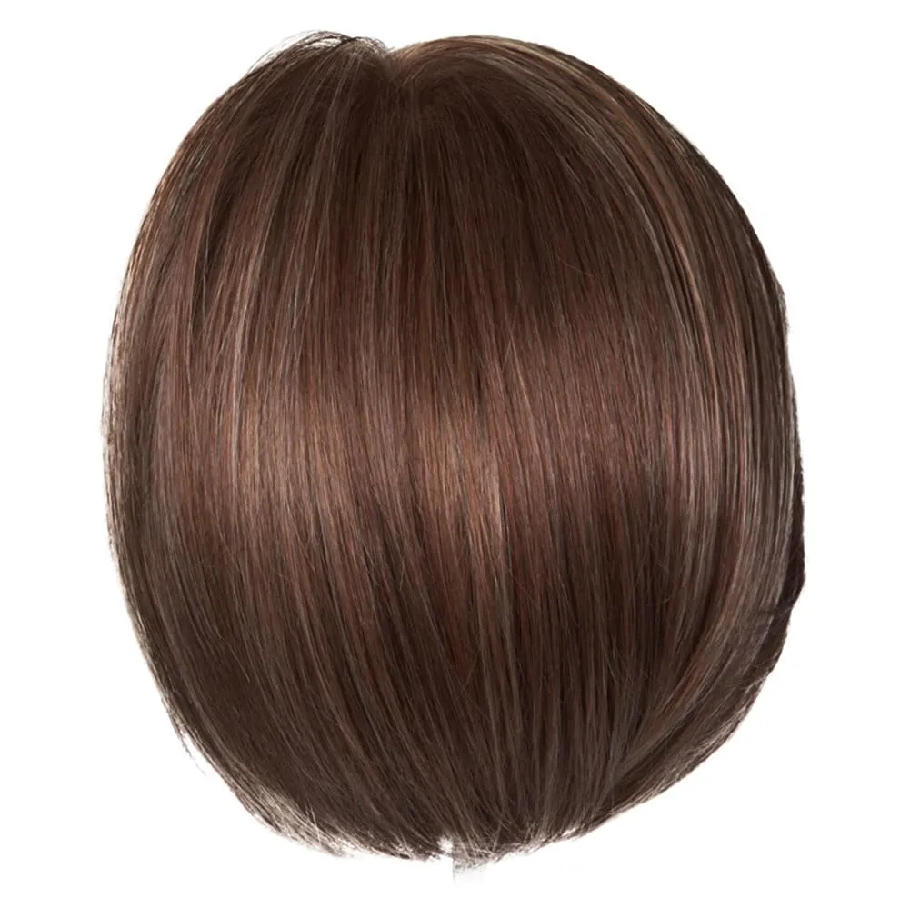 Raquel Welch Straight Up With A Twist Elite Chin Length Tailored Bob Wig by Hairuwear, Average Cap, RL10/12 Sunlit Chestnut