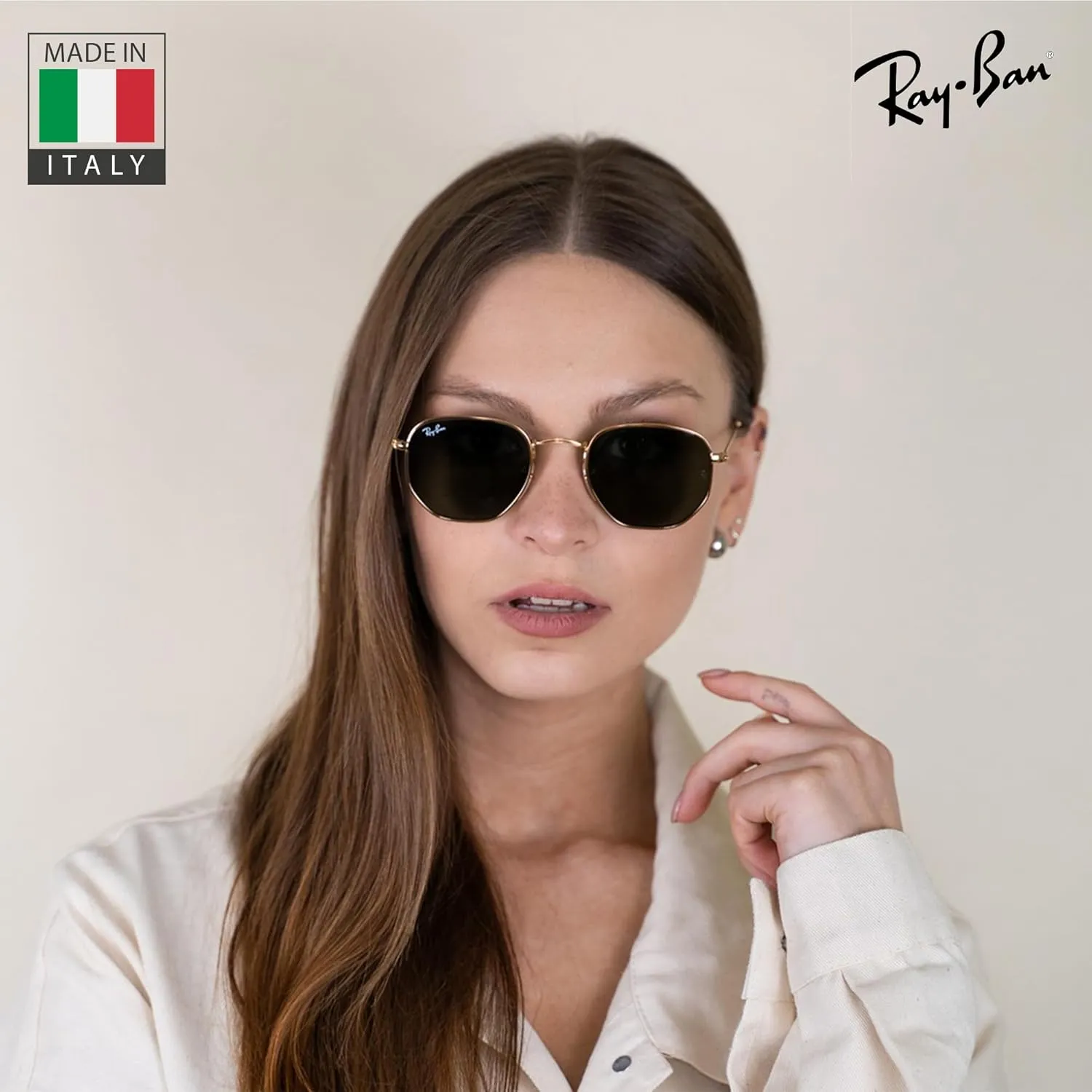 Ray-Ban RB3548N Hexagonal Flat Lenses Sunglasses With Eyewear Kit Bundle - Adjustable Nose Pads - Retro Sunglasses