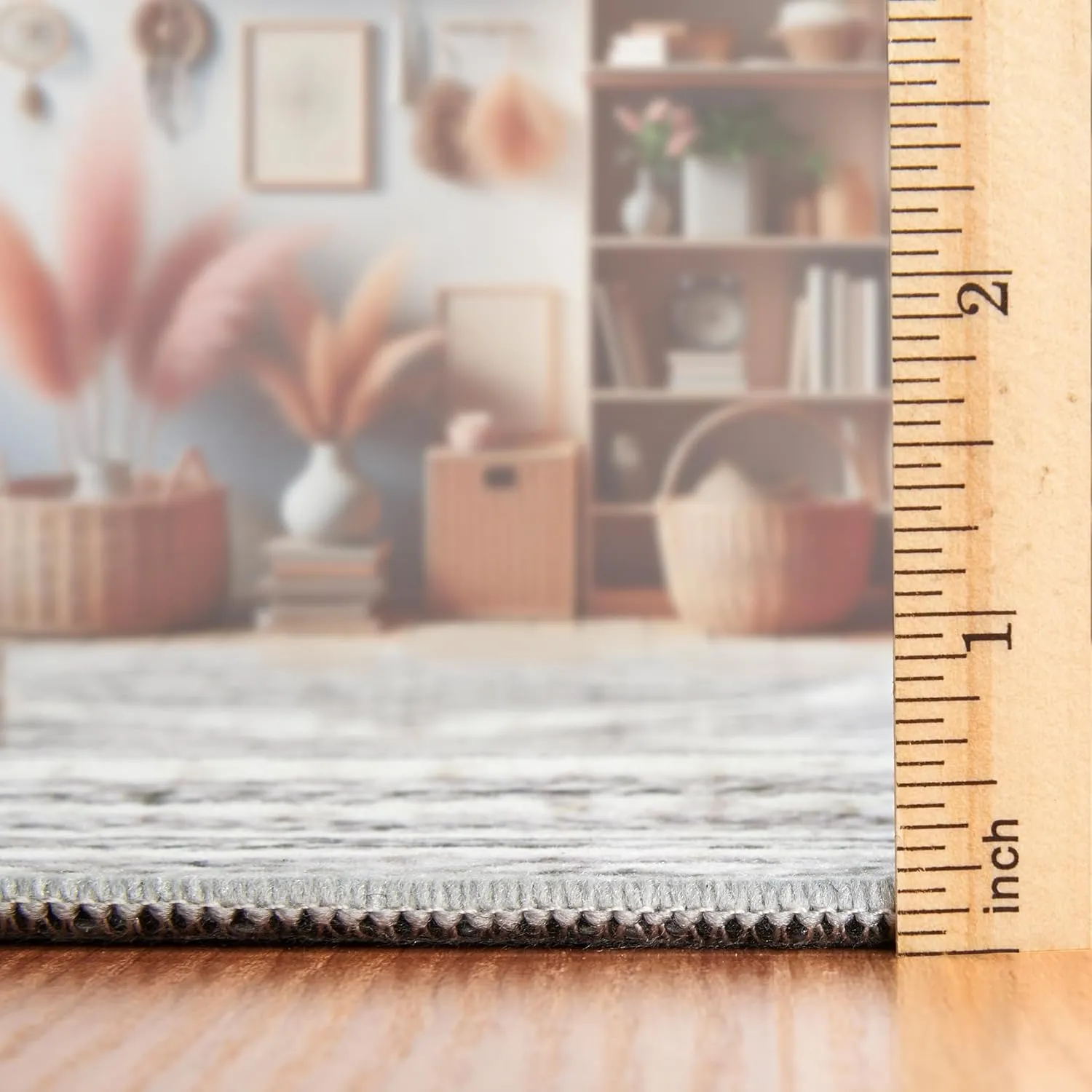 ReaLife Rugs Machine Washable Area Rug Runner - Living Room Bedroom Bathroom Kitchen Entryway Office - Padded Low Pile Stain Resistant Premium - Boho Modern Farmhouse - Tessa - Gray Ivory 2'6" x 10'