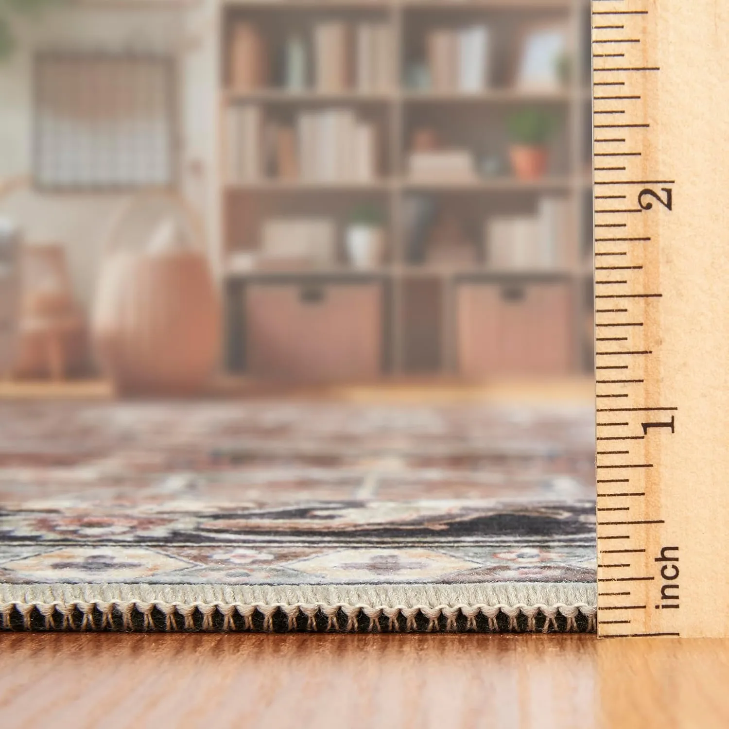 ReaLife Rugs Machine Washable Area Rug Runner - Living Room Bedroom Bathroom Kitchen Entryway - Padded Low Pile Stain Resistant Premium - Boho Farmhouse Vintage - BEV - Beige Tan Brown 2'6" x 8'