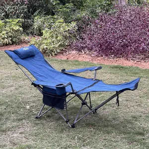 Reclining Beach Chair Backpack Flat Lounge Chair Outdoor Chair Foldable Recliner Adjustable Patio Lounge Side Cup Holder Tray with Headrest and Cup Holders and Outdoor Storage Bag