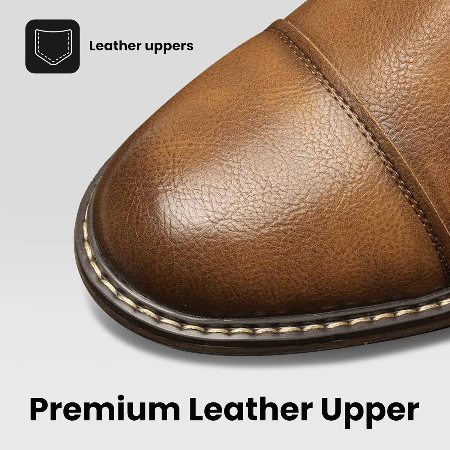 Recyphi Men's Casual Dress Shoes Orthopedic Shoes Business Oxford Derby Leather Shoes