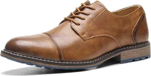 Recyphi Men's Casual Dress Shoes Orthopedic Shoes Business Oxford Derby Leather Shoes