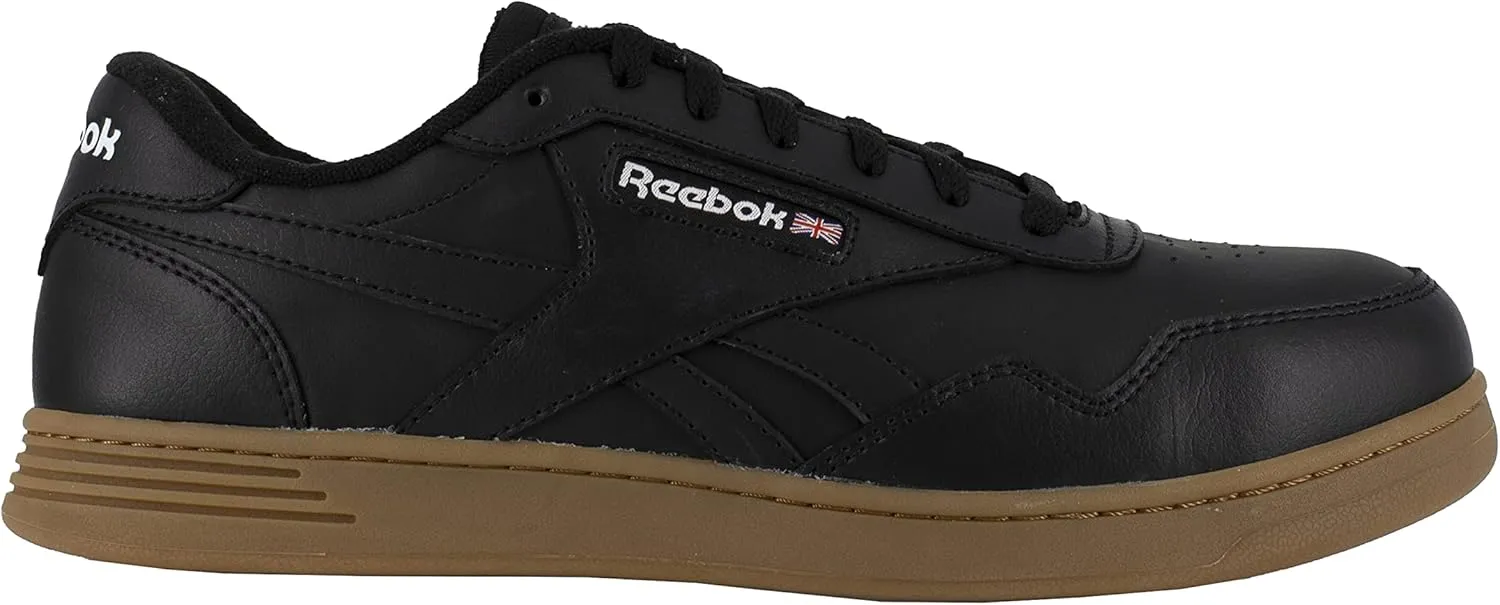 Reebok Men's Rb4154 Club MEMT Classic Work Sneaker Black and Gum Safety