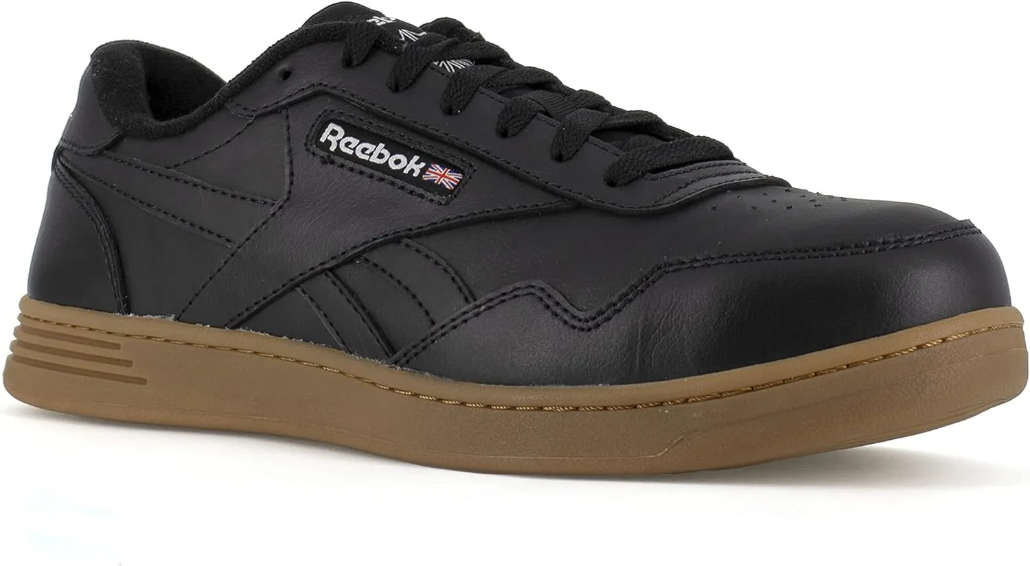Reebok Men's Rb4154 Club MEMT Classic Work Sneaker Black and Gum Safety