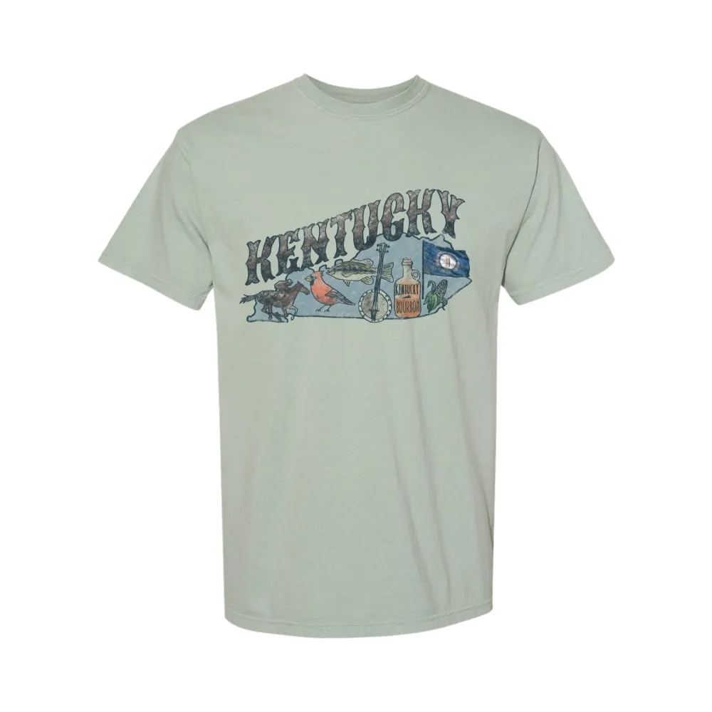 Retro Kentucky Symbols Comfort Colors T-Shirt
