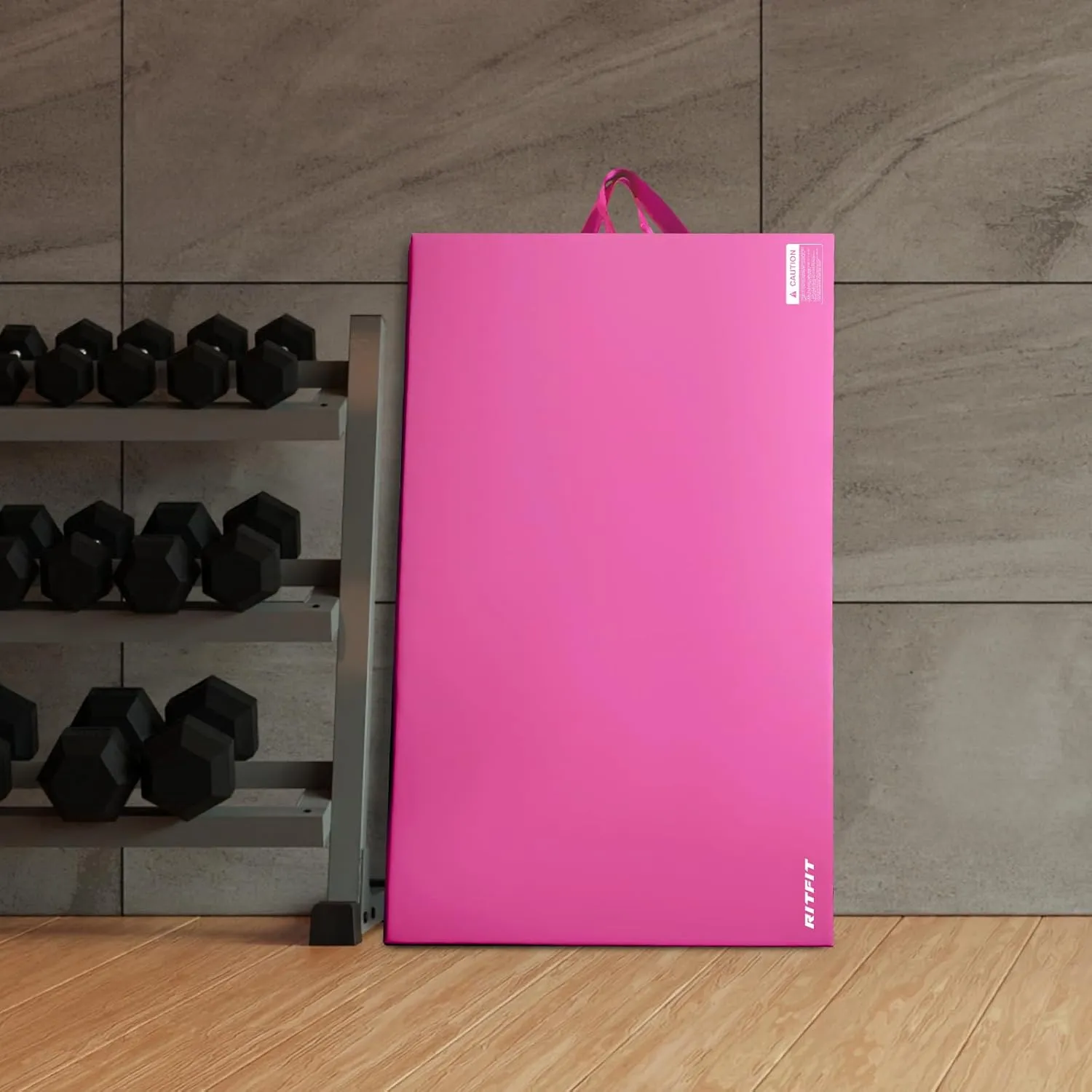 RitFit Upgraded Folding Exercise Mat, 2 Inch Thick Gymnastics Mat 3’x6’,4’x8’,4x10’,2'x8' with Carrying Handles for Yoga, MMA, Stretching, Core Workouts and Home Gym Protective Flooring