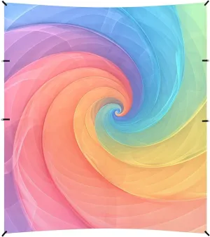 Rosybrown Tie-dye Background Vibrant Colors and Swirling Patterns Foldable Beach Tent UPF50  Waterproof Large Sun Shade with Sand Shovel for Backyard and Camping