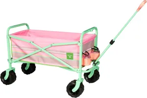 ROXY Folding Beach Wagon Cart – Heavy-Duty Collapsible Utility Wagon with All-Terrain Wheels, Large Storage Capacity, and Adjustable Handle – Ideal for Beach, Camping, and Outdoor Adventures