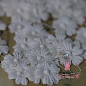 Sakura Flat Flowers with Pollens - Off White