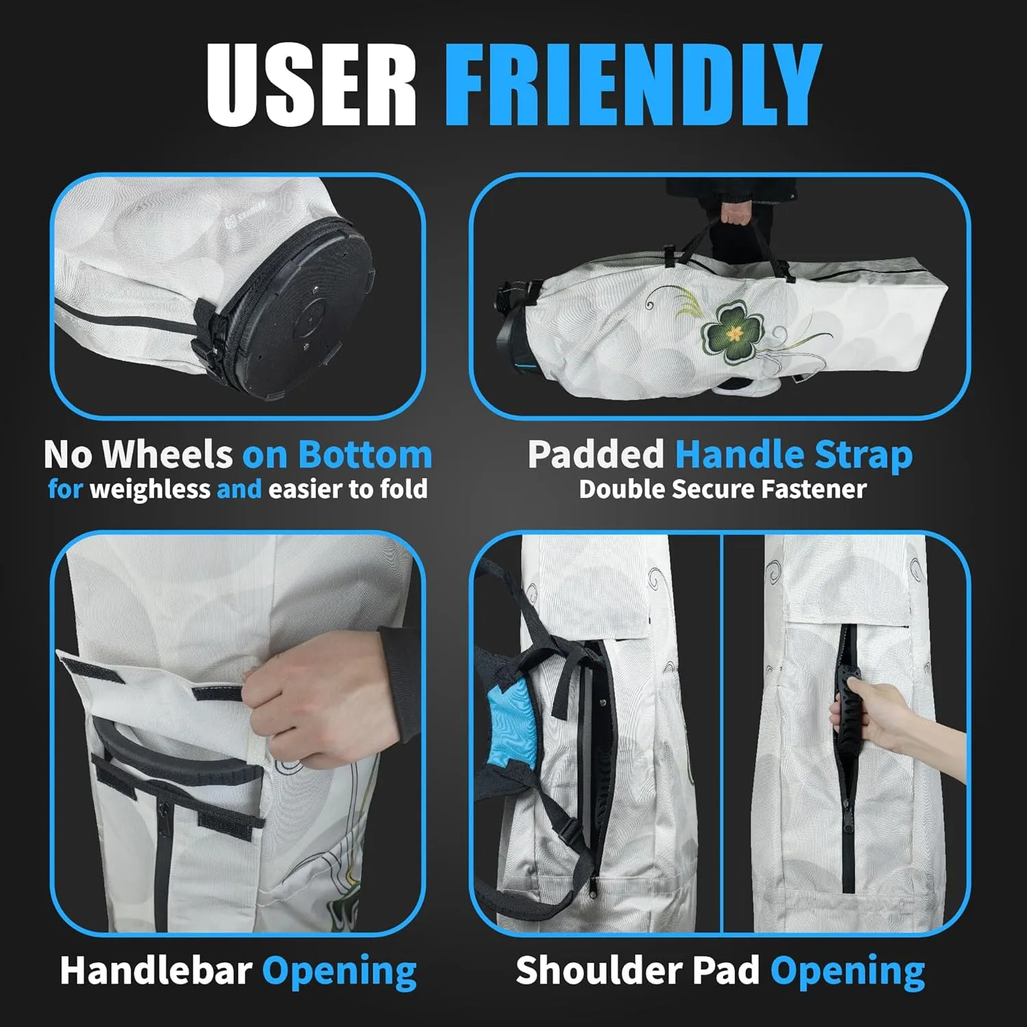 SANDIAN, Golf Travel Bag Cover for Airlines Transit, Heavy-Duty Oxford 1260D, Thick Padded Club Protection Covers, Durable PU Coatings for All Weather Resistant, One Size Fits All