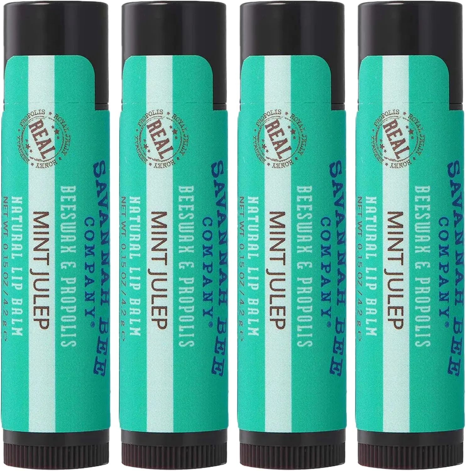Savannah Bee Company Mint Julep Lip Balm, 0.15-Ounce (Pack of 4)