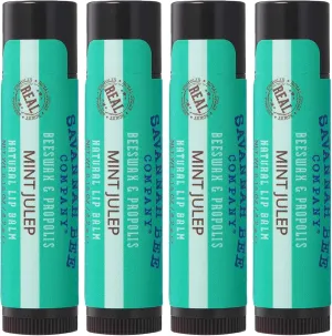 Savannah Bee Company Mint Julep Lip Balm, 0.15-Ounce (Pack of 4)