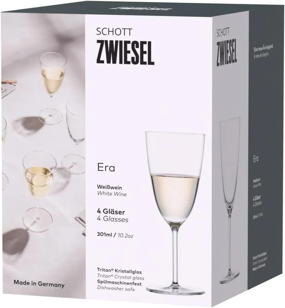 Schott Zwiesel Era Crystal Glass, 10 Oz. White Wine (Set of 4), Clear