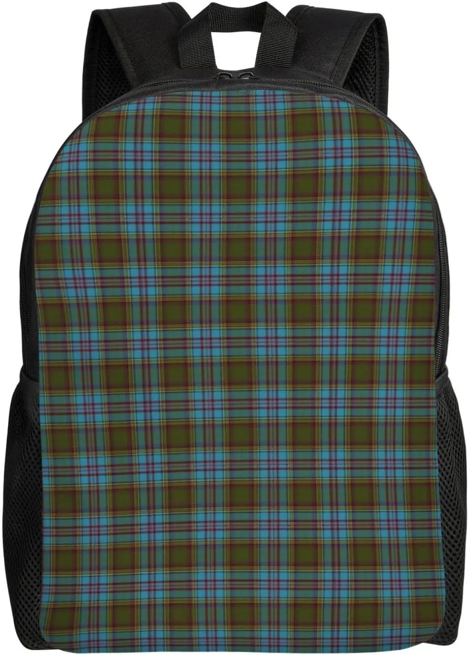 Scottish Clan Anderson Tartan Plaid Minimalist Laptop Backpack – Waterproof Business Travel Bag, Breathable Design, Modern Work & Leisure