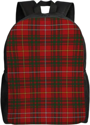 Scottish Clan Bruce Tartan Plaid Minimalist Laptop Backpack – Waterproof Business Travel Bag, Breathable Design, Modern Work & Leisure