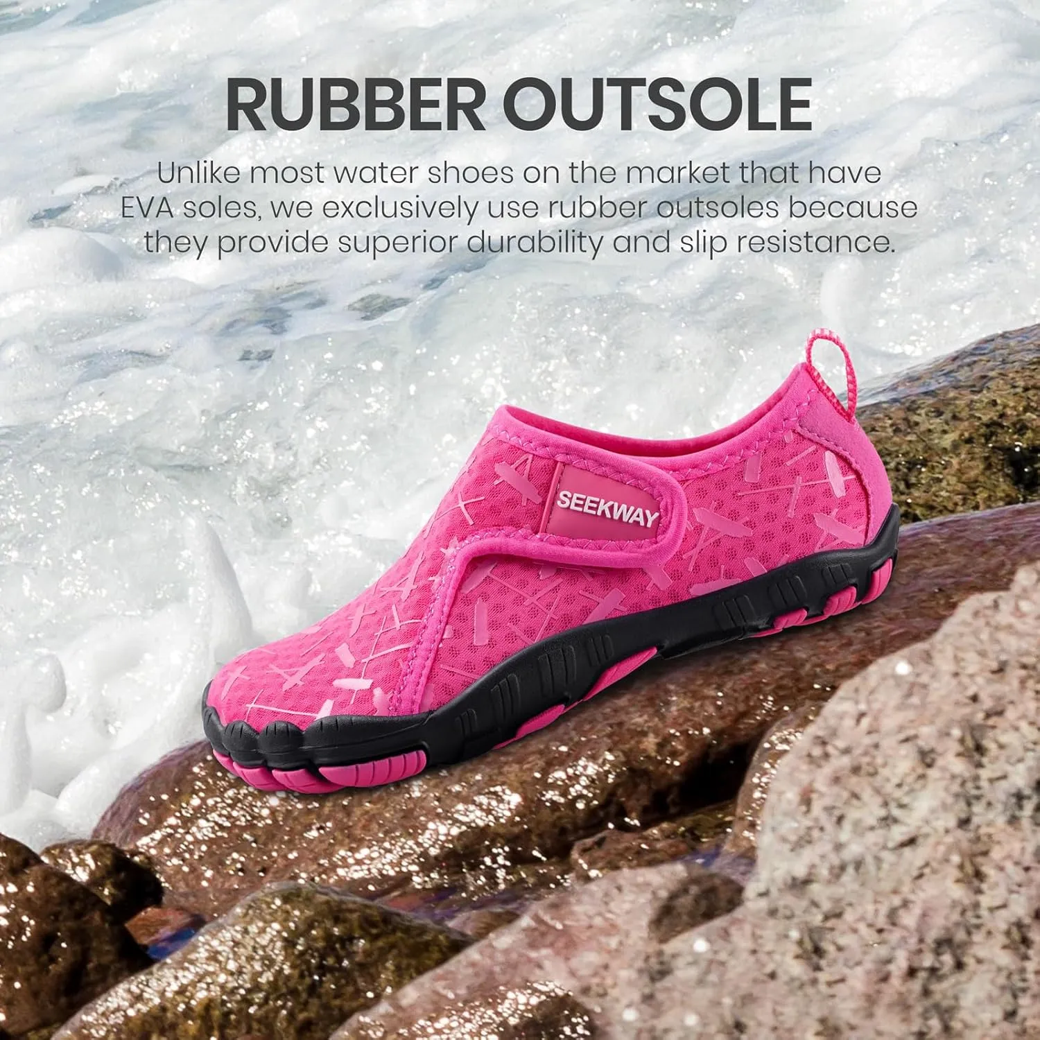 SEEKWAY Barefoot Water Shoes for Kids - Wide Toe Box and Quick-Dry Sand Shoes Toddler for Hiking Swim Beach Pool Kayak Sport Accessories, Camping Essentials Non-Slip for Boys Girls Sizes