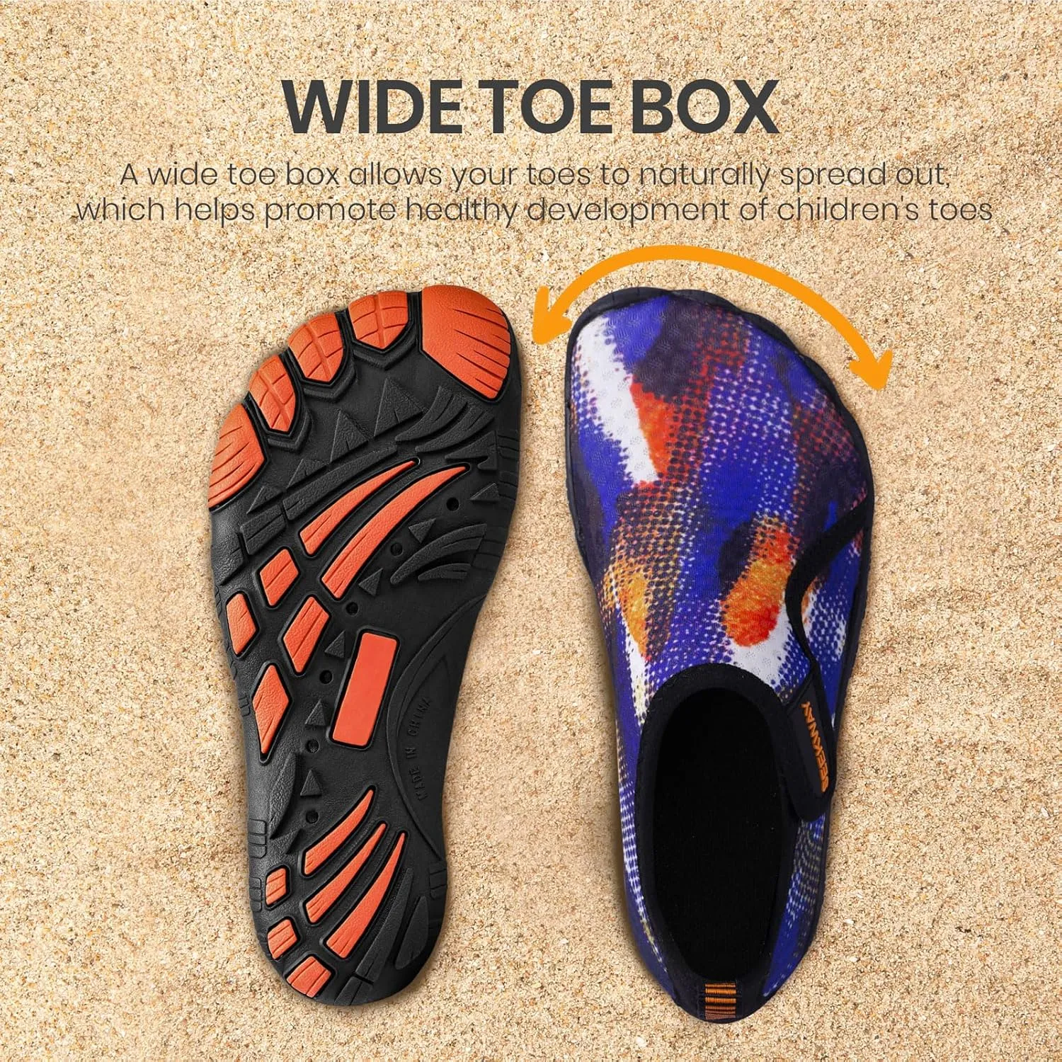 SEEKWAY Barefoot Water Shoes for Kids - Wide Toe Box and Quick-Dry Sand Shoes Toddler for Hiking Swim Beach Pool Kayak Sport Accessories, Camping Essentials Non-Slip for Boys Girls Sizes