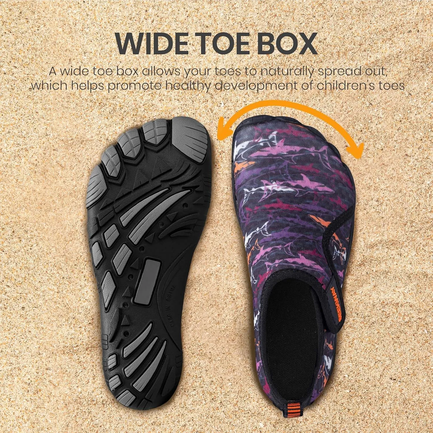 SEEKWAY Barefoot Water Shoes for Kids - Wide Toe Box and Quick-Dry Sand Shoes Toddler for Hiking Swim Beach Pool Kayak Sport Accessories, Camping Essentials Non-Slip for Boys Girls Sizes