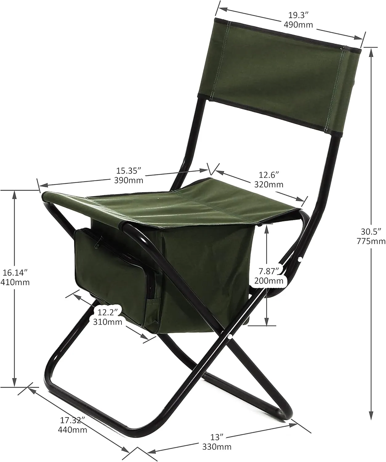 Set of 5, Indoor, Camping, Picnics, Beach,Backyard, BBQ, Party, Patio, Black/Green Folding Outdoor Table and Chairs Set