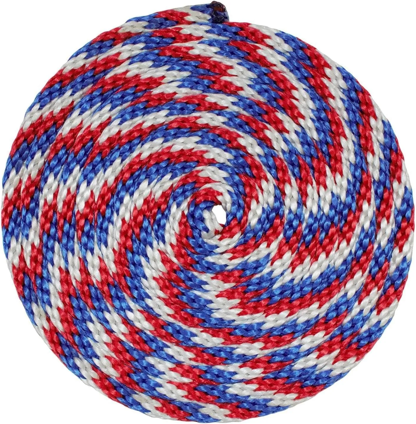 SGT KNOTS Solid Braided Polypropylene Derby Rope – Durable, Weatherproof Rope Ideal for Animal Handling, Boating, Camping, and Knot Tying Practice (3/8" x 50ft, RedWhiteBlue)