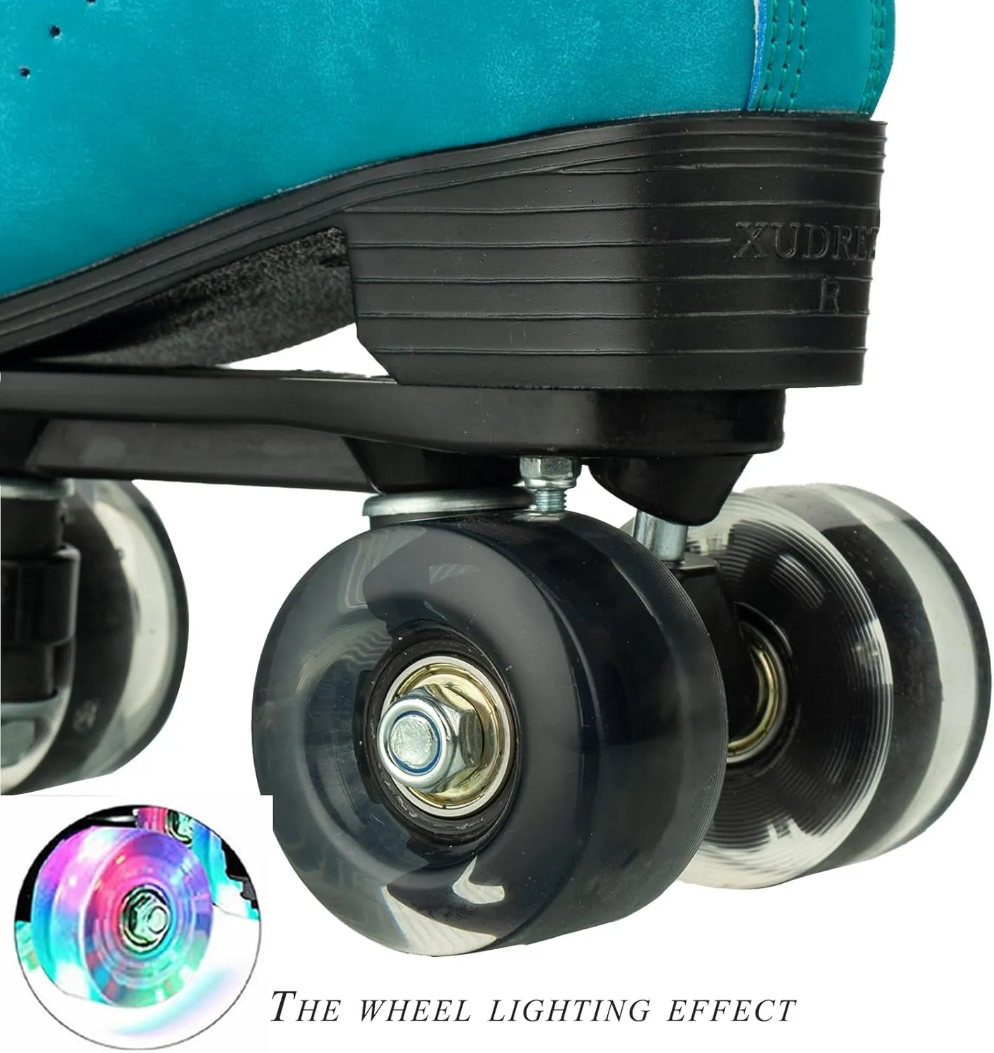 Silvertree Roller Skates for Women and Men PU Leather High-top Adult Roller Derby Skates Wheels Light Up Roller Skates Four-Wheel Shiny Roller Skates for Girls Boys Unisex