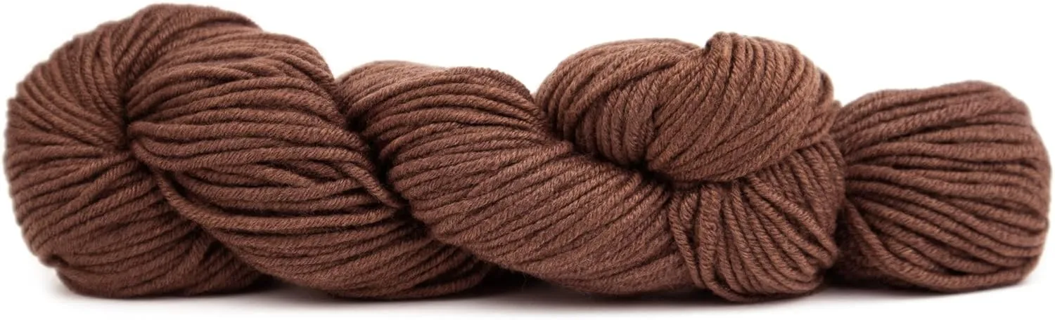 Simpliworsted Yarn Hank, Worsted Weight Soft Yarn for Knitting, Crocheting, and Crafts, Superwash Merino Wool, Acrylic and Nylon, 140 Yards, #141 - Derby Brown