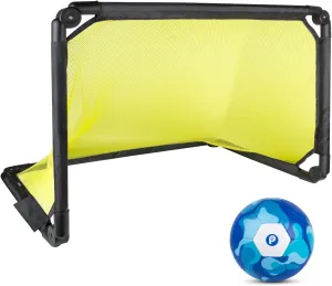 Size 5 Soccer Ball ＆ Soccer Goal Net, Training Match Soccer Balls ＆Auto Pop Up Portable Mini Soccer Goals Outdoor Indoor Sport