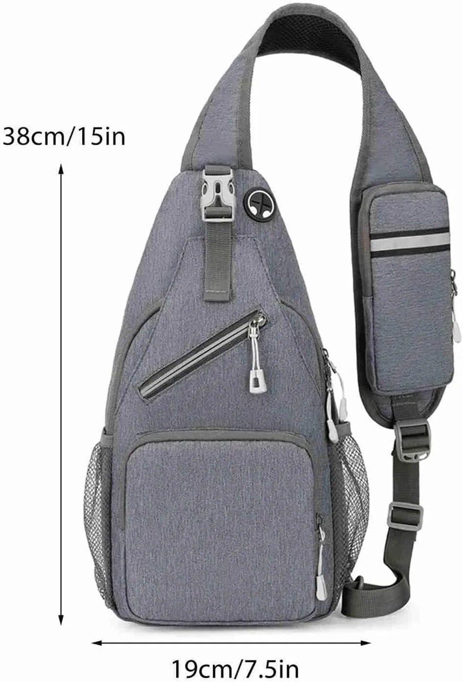 Sling Backpack,Crossbody Sling Bag Daypack Fanny Pack Cross Body Bag for Outdoors Hiking Traveling (Grey)