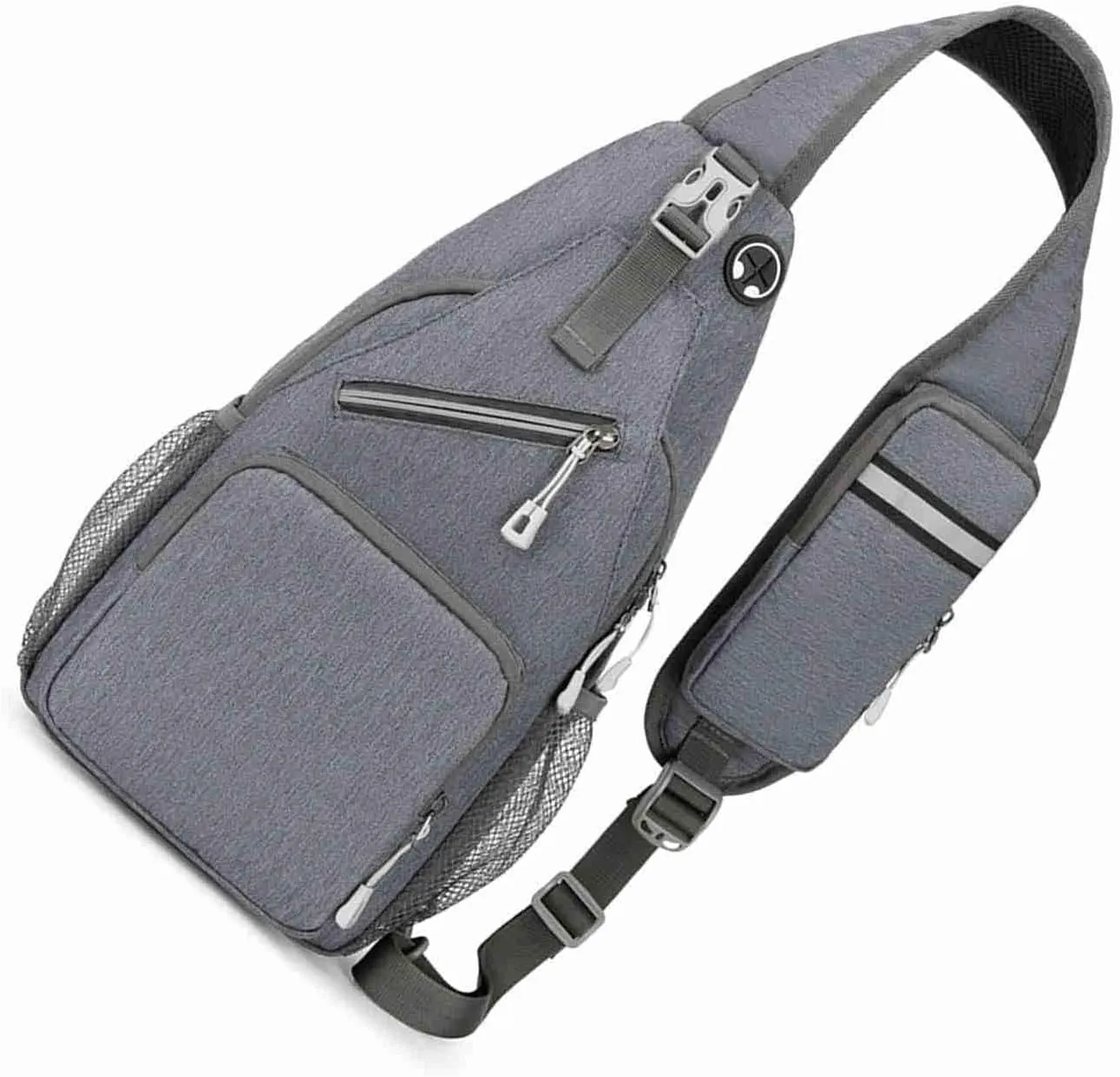 Sling Backpack,Crossbody Sling Bag Daypack Fanny Pack Cross Body Bag for Outdoors Hiking Traveling (Grey)