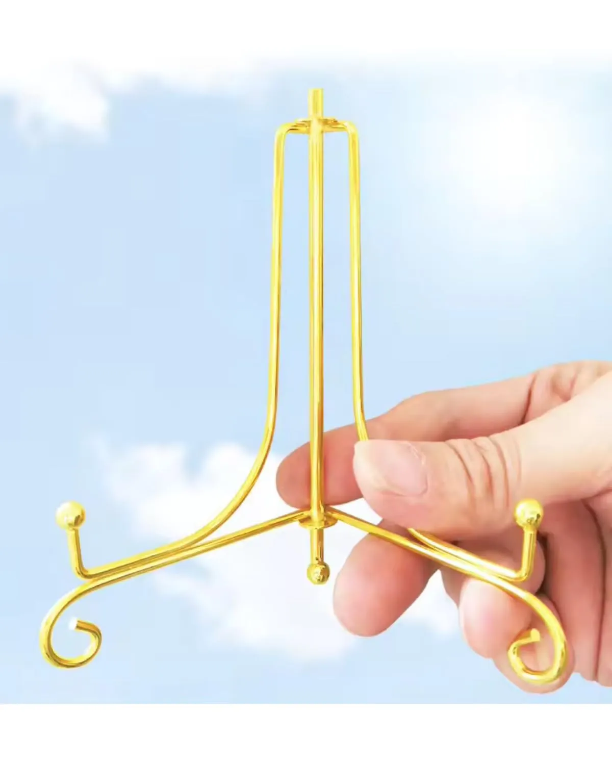 SNOOGG 4 Inch Metal Triangle Easel (5 Pack) - Foldable Lightweight Easel for Painting Crafts, Photo Albums & DIY Projects