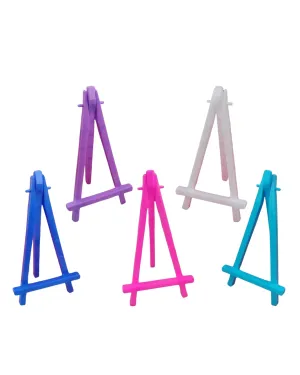 SNOOGG Pink Mini Plastic Easel (5 Pack) - 16x8-5cm Foldable Easel, Lightweight Display for Crafts, Photos, Phone Holder